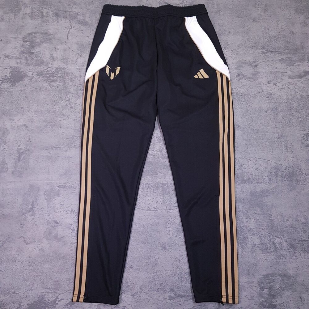 ADIDAS Authentic Lionel Messi Training Soccer‎ Pants Mens SMALL Black Gold